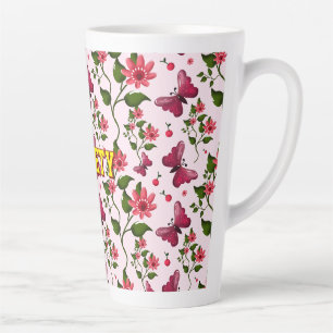 Benutzerdefiniertes florales Schmetterlingsmuster Milchtasse