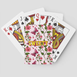 Benutzerdefiniertes florales Schmetterlingsmuster Spielkarten