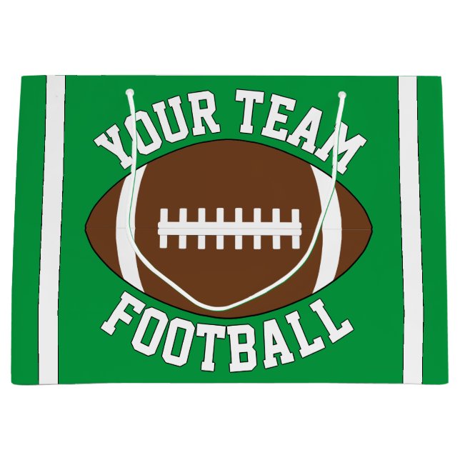 Benutzerdefiniertes Football-Team Name oder Text-S Große Geschenktüte (Vorderseite)