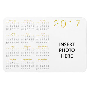 Benutzerdefiniertes Foto 2017 Kalender Magnet Gold