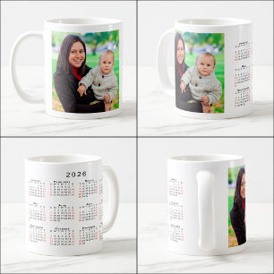 Benutzerdefiniertes Foto 2026 Kalender - Rote Woch Kaffeetasse