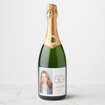Benutzerdefiniertes Foto 50. Geburtstag Gold Weiß