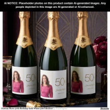 Benutzerdefiniertes Foto 50. Geburtstag Gold Weiß