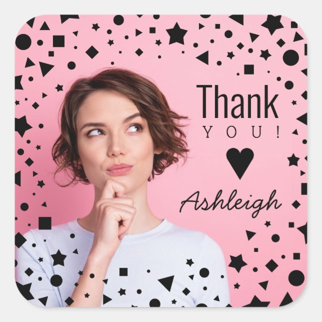 Benutzerdefiniertes Foto als Geburtstag Quadratischer Aufkleber (Vorderseite)