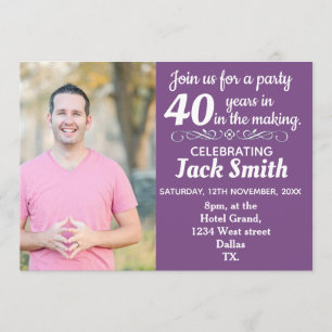 Benutzerdefiniertes Foto, Alter Meilenstein. Einladung