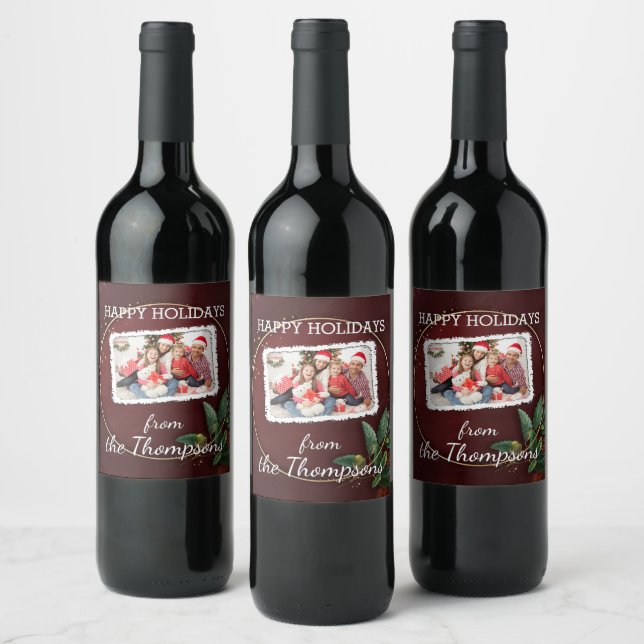 Benutzerdefiniertes Foto auf Imitate Gold Confetti Weinetikett (Flaschen)