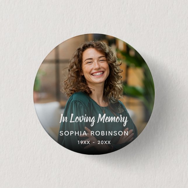 Benutzerdefiniertes Foto bei der Beerdigung von Er Button (Vorderseite)
