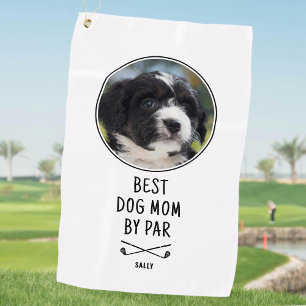 Benutzerdefiniertes Foto Bester Hund Papa von Par Golfhandtuch