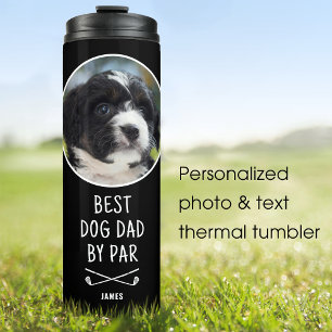 Benutzerdefiniertes Foto Bester Hund Papa von Par  Thermosbecher