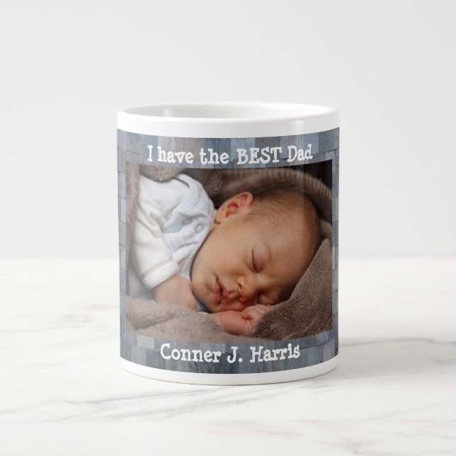 Benutzerdefiniertes Foto, Bester Vater, Personalis Jumbo-Tasse (Vorderseite)