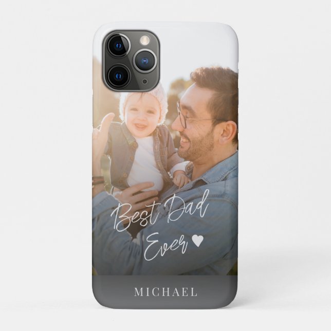 Benutzerdefiniertes Foto-Bester-Vater-Skript-Name  Case-Mate iPhone Hülle (Rückseite)