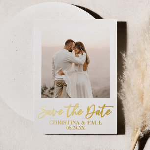 Benutzerdefiniertes Foto Bild Hochzeit Termin merk Folieneinladung