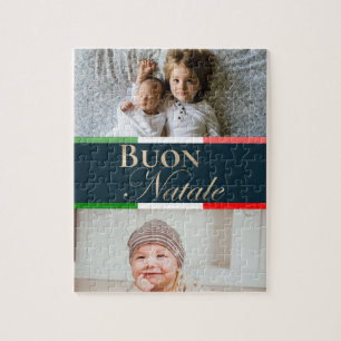 Benutzerdefiniertes Foto Buon Natale Italienisches Puzzle