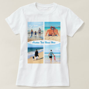 Benutzerdefiniertes Foto Collage Text T - Shirt Ih
