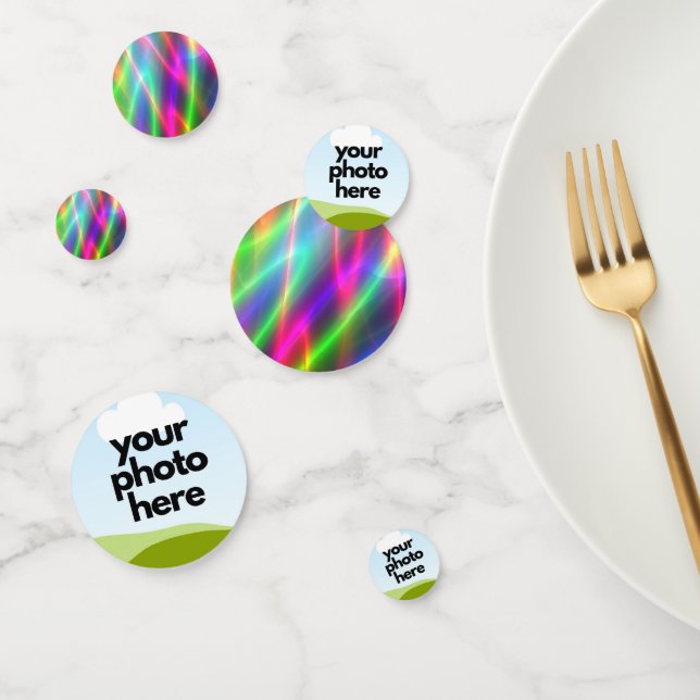 Benutzerdefiniertes Foto Confetti mit Neon Accents Konfetti (Gruppe)