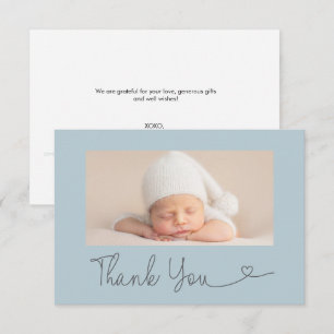 Benutzerdefiniertes Foto Danke Herz Blaue Babypart