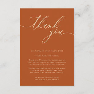 Benutzerdefiniertes Foto Danke Terrakotta Begleitkarte