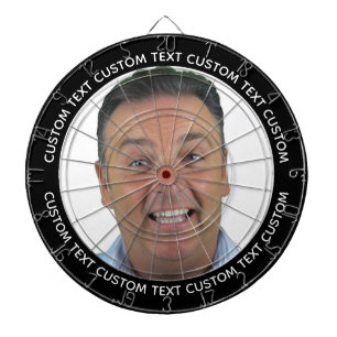 Benutzerdefiniertes Foto-Dartboard & Text - schwar Dartscheibe