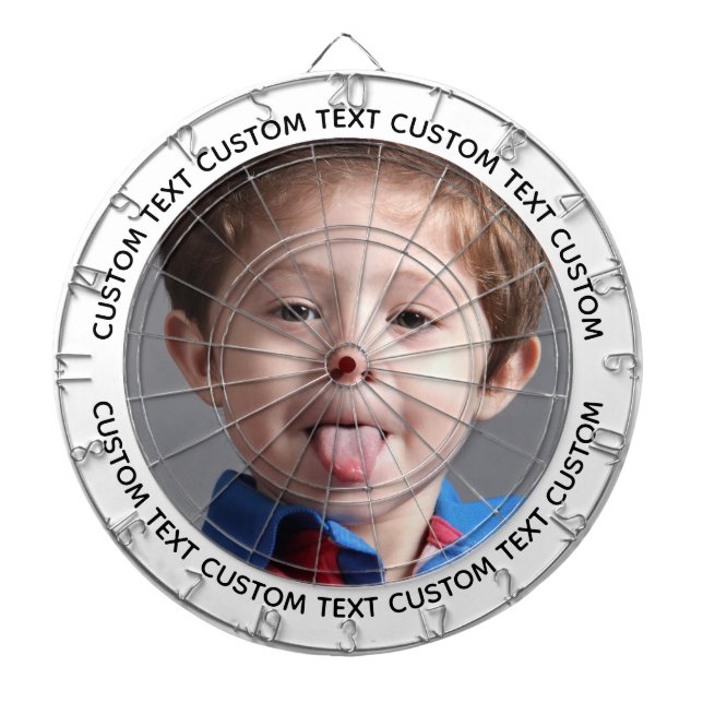 Benutzerdefiniertes Foto-Dartboard & Text - WEIße  Dartscheibe (vorne)
