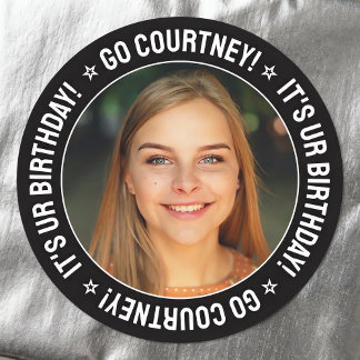 Benutzerdefiniertes Foto der Geburtstagspartei Per Runder Aufkleber