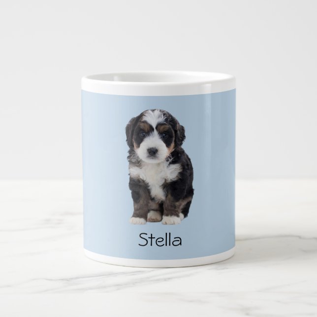 Benutzerdefiniertes Foto des Hundes - Pulver blau  Jumbo-Tasse (Vorderseite)