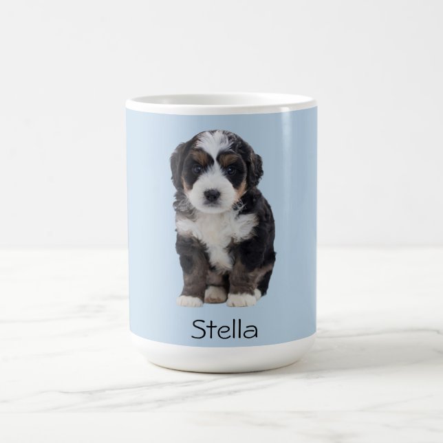 Benutzerdefiniertes Foto des Hundes - Pulver blau  Kaffeetasse (Mittel)