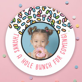 Benutzerdefiniertes Foto Donut Sprinkles dank eine Runder Aufkleber