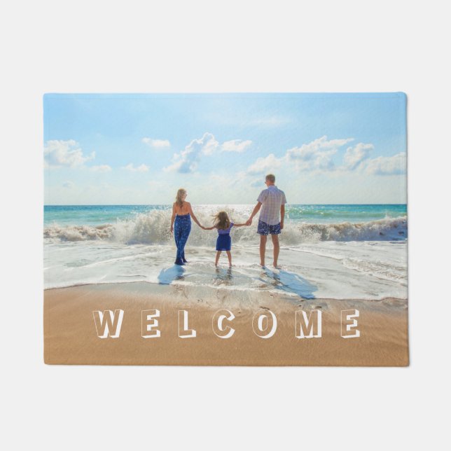 Benutzerdefiniertes Foto Doormat Willkommen mit Te Fußmatte (Vorderseite)