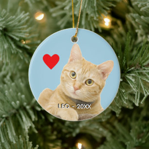 Benutzerdefiniertes Foto einer orange getigerten K Keramik Ornament