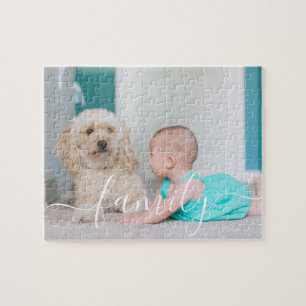Benutzerdefiniertes Foto Elegantes handgeschrieben Puzzle