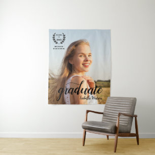 Benutzerdefiniertes Foto Elegantes Skript Grad Par Wandteppich