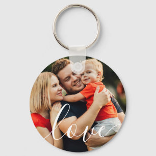 Benutzerdefiniertes Foto Elegantes Skript Liebe Schlüsselanhänger