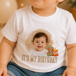 Benutzerdefiniertes Foto Es ist mein Geburtstag |  Baby T-shirt