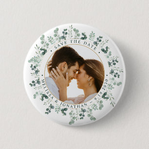 Benutzerdefiniertes Foto Eukalyptus Wedding Save t Button