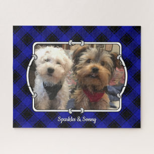 Benutzerdefiniertes Foto Frame Classic Blau und Sc Puzzle