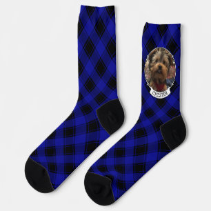Benutzerdefiniertes Foto Frame Classic Blau und Sc Socken