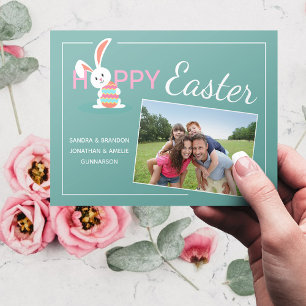 Benutzerdefiniertes Foto Frohe Ostern Hase Ostern Feiertagskarte