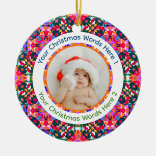 Benutzerdefiniertes Foto Frohe Weihnachten Moderne Keramik Ornament