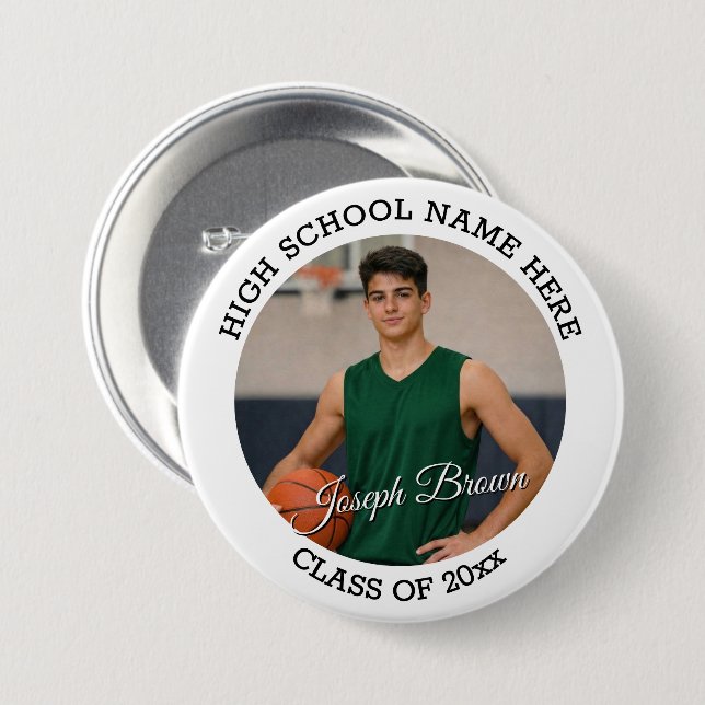 Benutzerdefiniertes Foto für Basketball-Abschlussf Button (Vorne & Hinten)