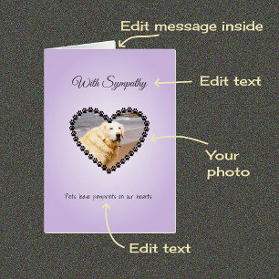Benutzerdefiniertes Foto für Beileid und Textkarte