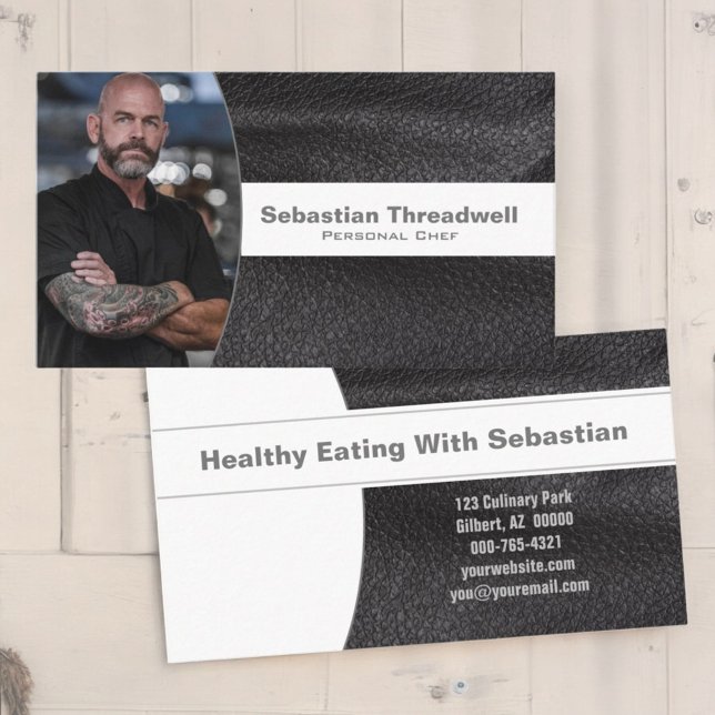 Benutzerdefiniertes Foto für den persönlichen Koch Visitenkarte (business card front and back)