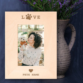 Benutzerdefiniertes Foto für die Liebe des Hundes  Geätzte Rahmen