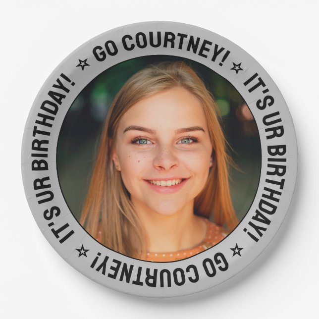 Benutzerdefiniertes Foto für Geburtstagsparteien u Pappteller (Vorderseite)