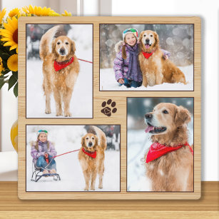 Benutzerdefiniertes Foto für Hunde aus Holz Fotoplatte