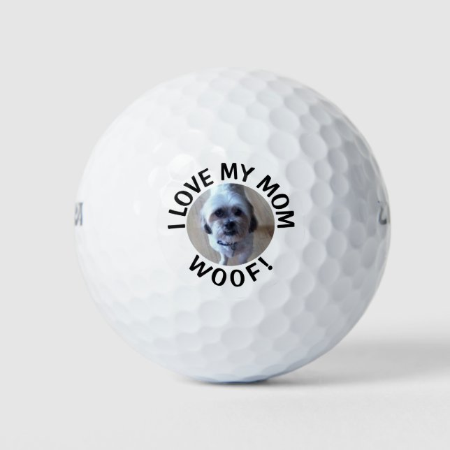 Benutzerdefiniertes Foto für Hunde I Liebe Meine M Golfball (Vorderseite)