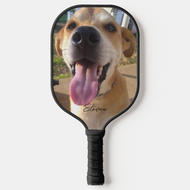 Benutzerdefiniertes Foto für Hunde Personalisiert Pickleball Schläger (Vorderseite)
