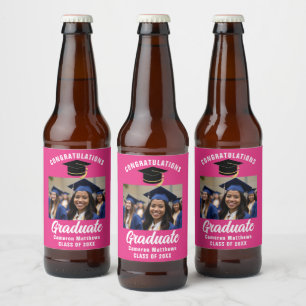 Benutzerdefiniertes Foto für niedliche, Hot-Pink-G Bierflaschenetikett