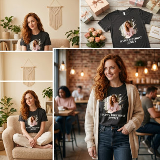 Benutzerdefiniertes Foto Geburtstag Frauen Tri-Blend Shirt