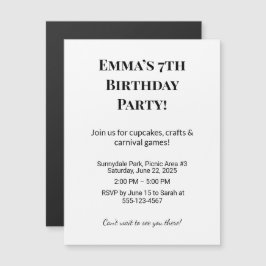 Benutzerdefiniertes Foto Geburtstagspartei Speiche Magneteinladung