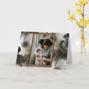 Benutzerdefiniertes Foto Gold Blumen Glücklicher M Karte